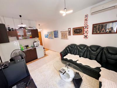 widok na salon i aneks kuchenny
