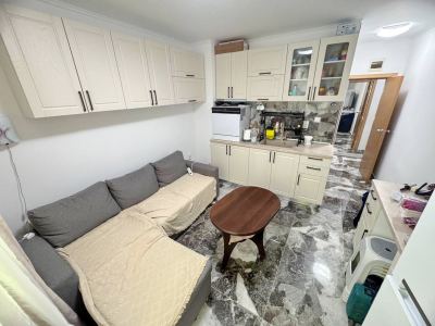 widok na kuchnie i pokoj