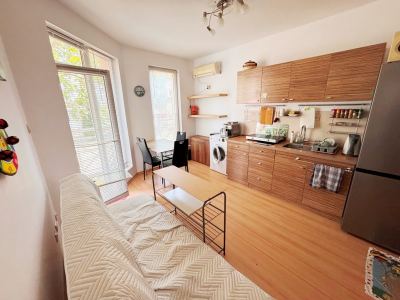 widok na salon i aneks kuchenny