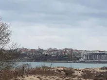 widok na wydmy i morze