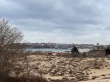 widok na wydmy i morze