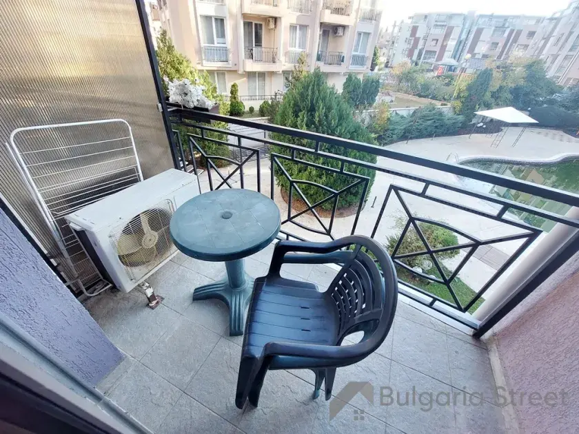 stolik, krzesło, balkon