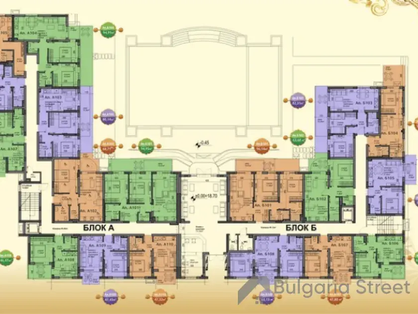 Układ mieszkań w kompleksie Elitonia Gardens 4.